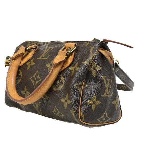 LOUIS VUITTON Mini Speedy 2Way Hand Bag Monogram Leather Brown - Picture 2 of 15